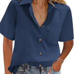 Nadorine Blouse Women's Casual Short Sleeve Shirt (DE Only)