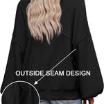 Zeagoo Womens Oversized Sweaters Lantern Sleeve Knit Tops