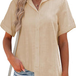 Nadorine Blouse Shirt Blouse Short Sleeve 100% Cotton Shirts (DE Only)