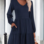 Nadorine Women's Long Sleeve Elegant Ruffle Dresses