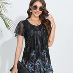 Nadorine Blouse Women's Elegant Ruffle Sleeve Tops (DE Only)