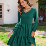 Nadorine Women's Long Sleeve Elegant Ruffle Dresses