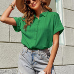 Zeagoo Womens Button Down Shirts Casual Short Sleeve Shirt
