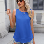 Zeagoo Women's Tank Tops Crew Neck Sleeveless Floral Tops