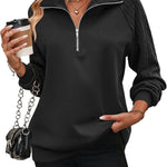 Zeagoo Women's Sweatshrits Quarter Zip Pullover Casual Cable Outfits