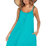 Spaghetti Strap Flowy Pleated Mini Dress - Nadorine (Us Only)