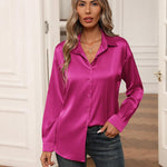 Nadorine Blouses for Women Silk Button Down Shirts