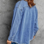 Nadorine Jean Jackets Ripped Stretchy Denim Jean Jacket
