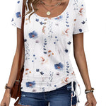 Womens Tops Short Sleeve Summer Henley Shirts