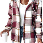 Alyssa | Casual Plaid Hooded Button Jacket