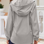 Nadorine Rain Jacket Women Lightweight Waterproof Hooded Zip Raincoat