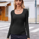 Nadorine Women's Long Sleeve Scoop Neck Shirts