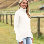 Nadorine Pullover Women's Turtleneck Elegant Long Sleeve Jumper