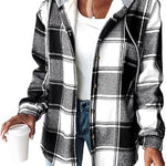 Alyssa | Casual Plaid Hooded Button Jacket