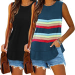 Nadorine 2 Pack Tank Tops Sleeveless Basic Shirts
