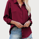 Nadorine Blouses for Women Silk Button Down Shirts