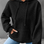 Nadorine Hoodie Oversize Hoodie Casual Waffle Pullover (DE Only)