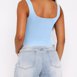 Nadorine Square Neck Sleeveless Crop Tops