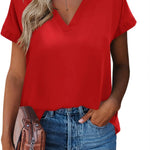 Nadorine Women's Blouses Elegant Chiffon T-Shirt (DE Only)