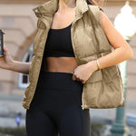 Nadorine Women Puffer Vest Winter Warm Zip Up Padded Outerwear