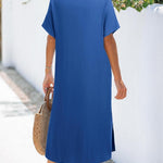 Nadorine Women's Short Sleeve Button Down Blouse Dress (DE Only)