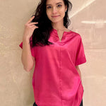 Satin Silk Blouse Tops - Nadorine (Us Only)