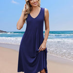 Nadorine Casual Dress Sleeveless Midi Swing Tank Sundress