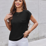 Nadorine Sleeveless Cape Sleeve Knit Ribbed Tank Tops