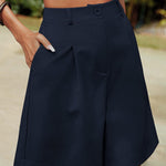 Nadorine Shorts Casual Elastic High Waist Wide Leg Short Trousers (DE Only)