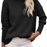 Nadorine Pullover Women's Turtleneck Elegant Long Sleeve Jumper
