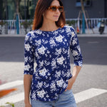 Nadorine Women's Casual 3/4 Sleeve T-Shirts Cute Tunic Tops
