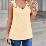 Nadorine Women Summer Tops Cute Tank Tops V Neck 2024 Trendy Fashion Sleeveless Shirts