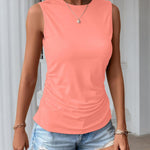 Nadorine Ruched Tank Tops Dressy Casual Shirts