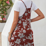 Nadorine Casual Beach Dress Adjustable Strap Floral Boho Sundress