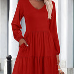 Nadorine Women's Long Sleeve Elegant Ruffle Dresses