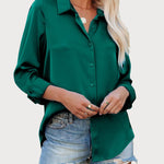 Nadorine Blouses for Women Silk Button Down Shirts