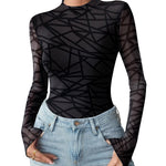 Fashion Slim Fit Mesh Long Sleeve Underwear T-shirt (US Only)