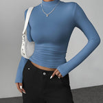 Zeagoo Womens Long Sleeve Shirts Mock Neck Basic Slim Fitted Tops