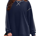 Nadorine Women's Oversized Sweatshirts Hoodies Side Zipper Pullover