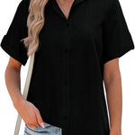 Nadorine Blouse Shirt Blouse Short Sleeve 100% Cotton Shirts (DE Only)