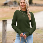 Nadorine Women's Fall Crewneck Cropped Sweater