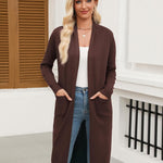 Nadorine Women's Long Cardigans Sweater Lightweight Duster Coat