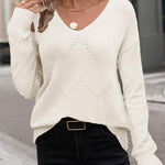 Zeagoo Womens Sweaters Long Sleeve Shirts Off Shoulder Crochet