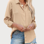 Nadorine Blouses for Women Silk Button Down Shirts