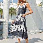 Nadorine Floral Beach Sundress Casual A-Line Midi Tank Dresses
