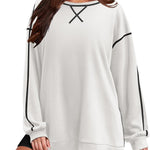 Nadorine Women's Oversized Sweatshirts Hoodies Side Zipper Pullover