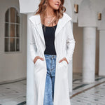 Hooded Long Cardigans Maxi Cardigan with Hood Open Front Lightweight Duster Coat with Pocket - Nadorine (Us Only)