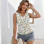 Nadorine Tank Tops V Neck Casual Side Ruched Drawstring Shirts