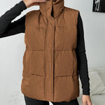 Nadorine Women Puffer Vest Winter Warm Zip Up Padded Outerwear