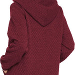Women Quilted Sweatshirt, Casual Hoodies Pullover with Long Sleeve Hooded Sweatshirt (Us Only)
